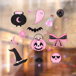 Pink Halloween Window Cling