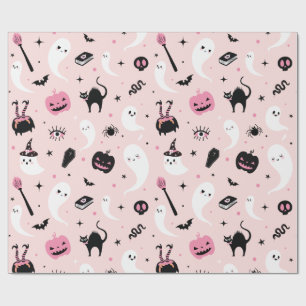 Pink Halloween Wrapping Paper