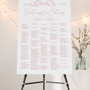 Pink Hand Drawn Bow Alphabetical Seating Chart Foam Board