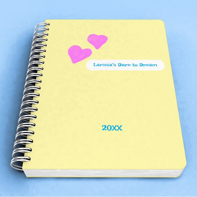 Pink Hand-drawn Hearts For Dreamers Notebook (Creator Uploaded)