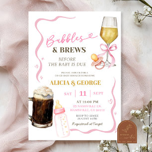 Pink Hand-Drawn Quirky Baby Shower Invitation