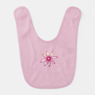 Pink hand drawn Spring Flower on pink Baby Bib
