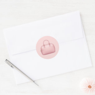 Pink Handbag Emoji  Classic Round Sticker