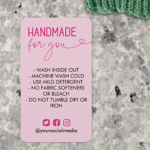 Pink Handmade Wash Instructions Social Media