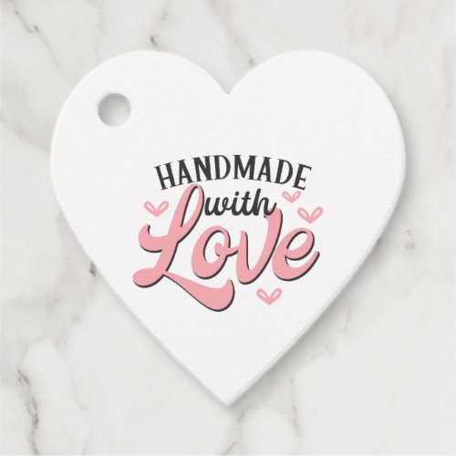 Pink Handmade with Love Favor Tags
