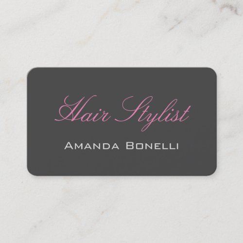 Pink Handwriting Grey Hair Stylist Artist Business Card