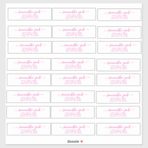 Pink Handwritten Different Return Address Sticker