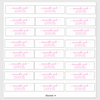 Pink Handwritten Different Return Address Sticker