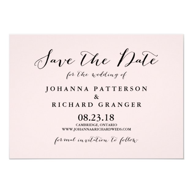 Pink Handwritten Script Save The Date Announcement