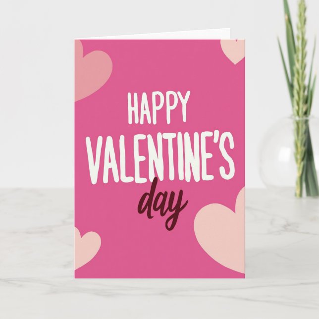 Pink Handwritten Valentines Day Card (Front)