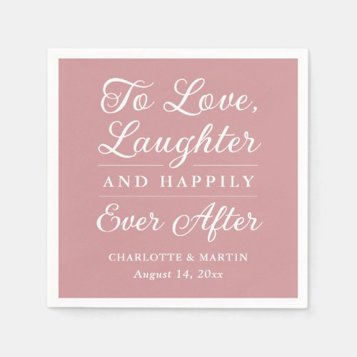 Pink Happily Ever After Wedding Napkins