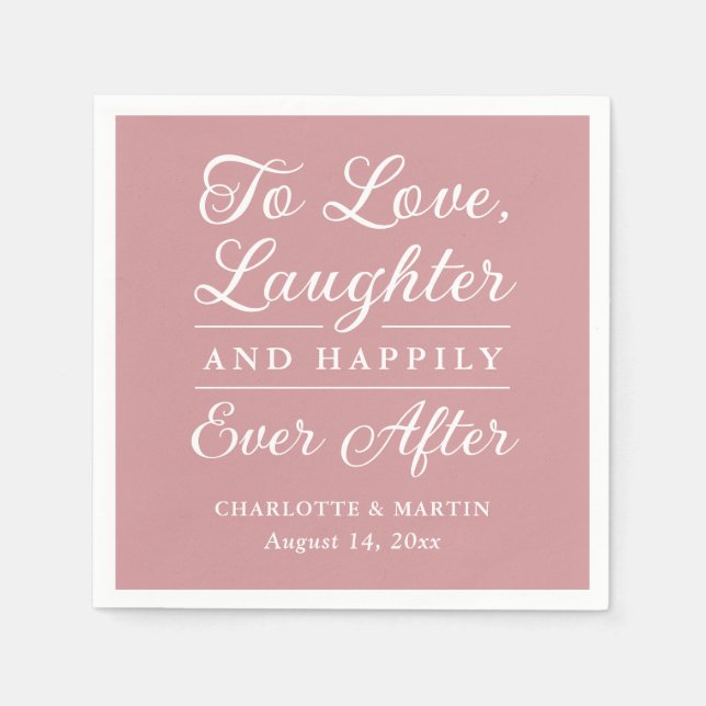 Pink Happily Ever After Wedding Napkins (Front)