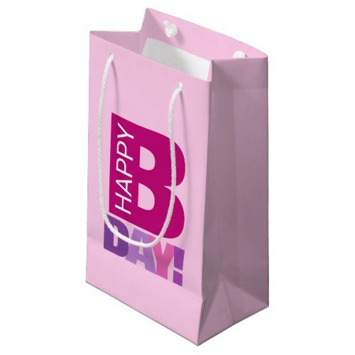 Pink Happy Bday Small Gift Bag
