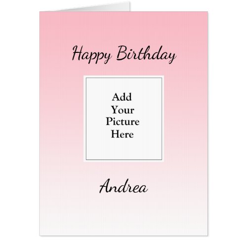 Pink Happy Birthday Add Your Photo Jumbo Card