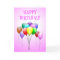 Pink Happy Birthday Card with Colorful Balloons