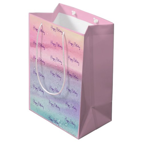 Pink Happy Birthday Medium Gift Bag