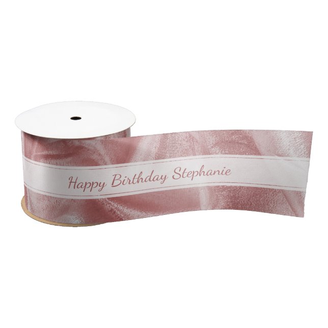 Pink "Happy Birthday"  or Any Occasion, Anyone Satin Ribbon (Spool)