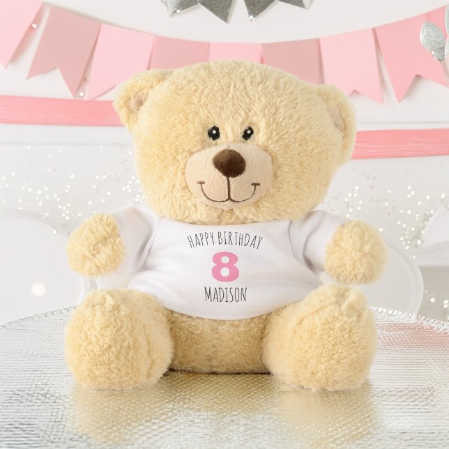 Pink "Happy Birthday" Personalized Teddy Bear (Creator Uploaded)