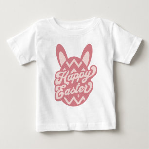 Pink Happy Easter Bunny  Baby T-Shirt