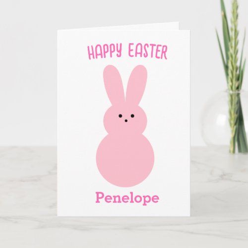 Pink Happy Easter Bunny Card