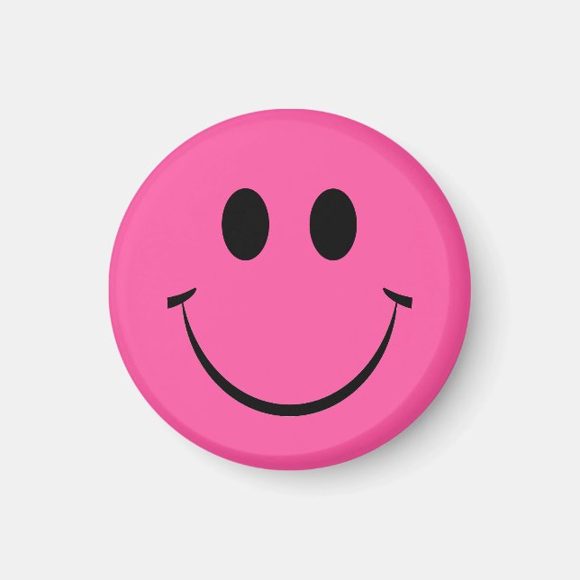 Pink Happy Face Magnet (Front)