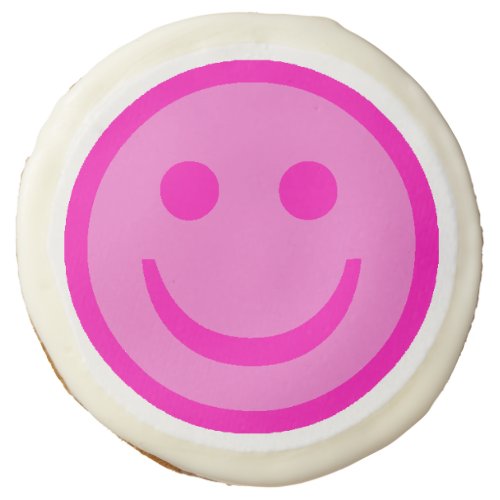 Pink Happy Face Sugar Cookie