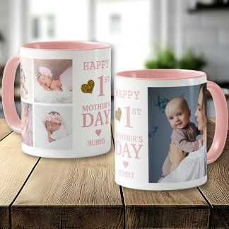 Pink Happy First Mother's Day Mummy 5 Photo   Mug