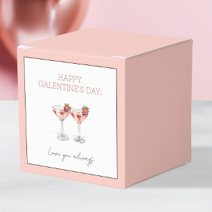Pink Happy Galentine's Day Cocktails  Love You Bff Favor Boxes