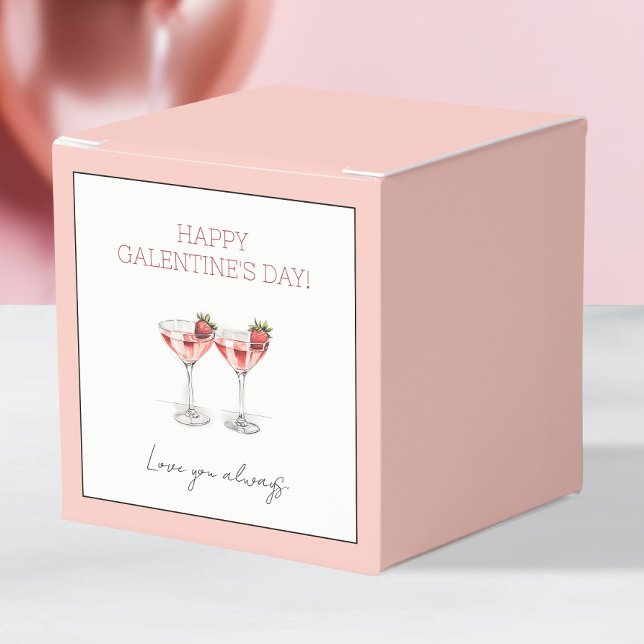 Pink Happy Galentine's Day Cocktails  Love You Bff Favor Boxes (Pink Happy Galentine's Day Cocktails Love You Bff Favor Boxes)