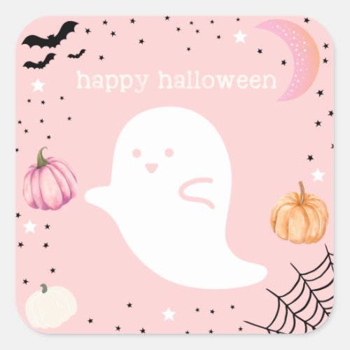 Pink Happy Halloween Sticker
