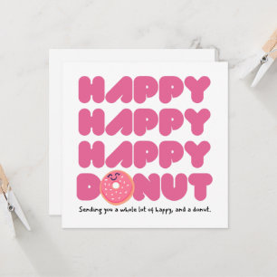 Pink HAPPY HAPPY Donut Card