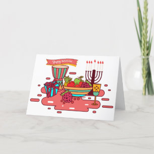 pink happy kwanzaa holiday card