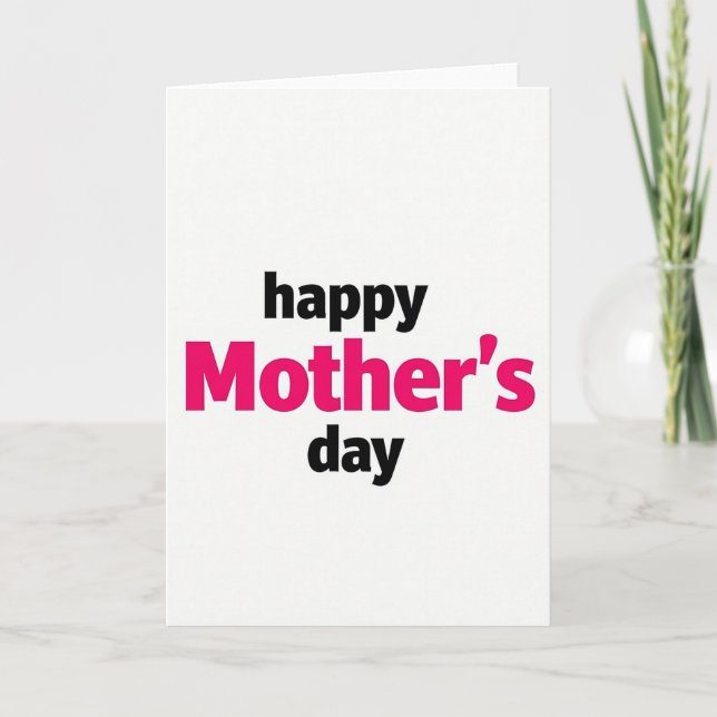 Pink Happy Mothers Day Card (Front)