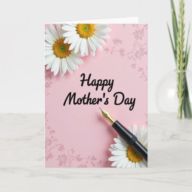 Pink Happy Mothers Day Note Card (Front)
