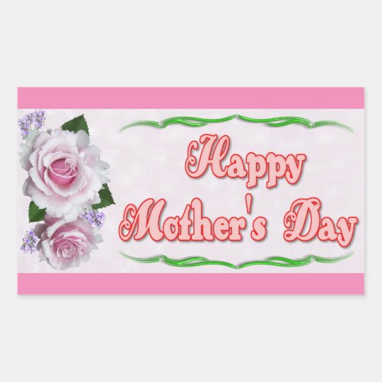 Pink Happy Mother's Day Rectangular Sticker | Zazzle.com