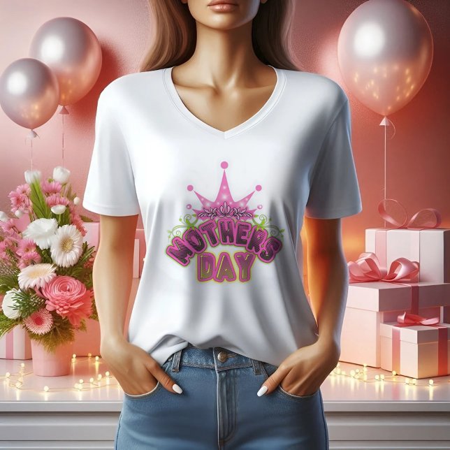 Pink Happy mothers day Women T-Shirt (Creator Uploaded)