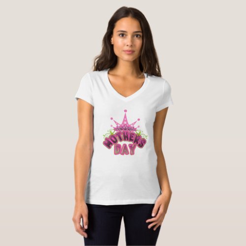 Pink Happy mothers day Women T_Shirt