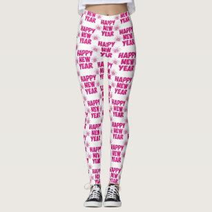 Colorful Happy New year with Fireworks Leggings - AIW Art Gifts