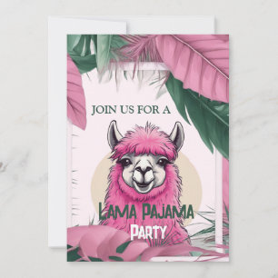 Pink Happy Smiling Lama Invitation
