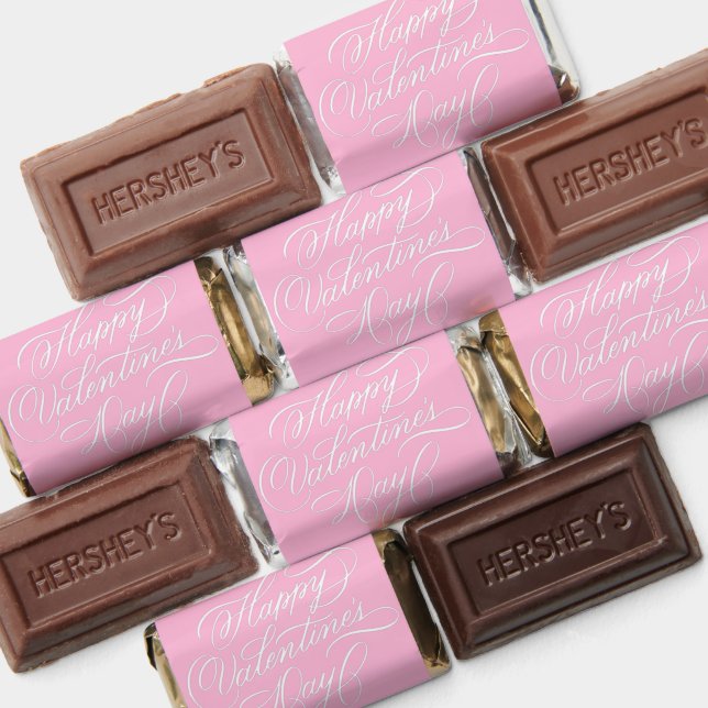 Pink Happy Valentines Day Calligraphy Hershey's Miniatures (Assorted)