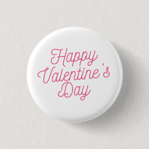 Pink Happy Valentine's Day Pin Button