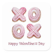 Pink Happy Valentine's Day Square Sticker