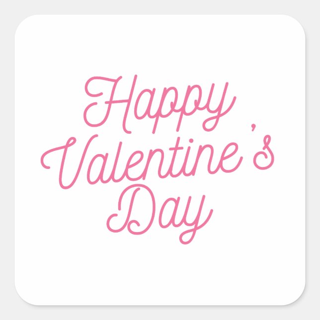 Pink Happy Valentine's Day | Sticker (Front)