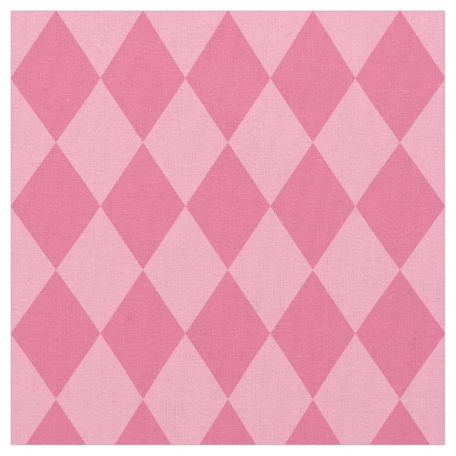 Pink Harlequin Diamond Pattern Fabric (Close Up)