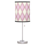 Pink Harlequin Personalized Monogram Contemporary Table Lamp (Left)