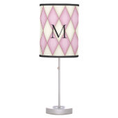 Pink Harlequin Personalized Monogram Contemporary Table Lamp (Front)