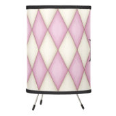 Pink Harlequin Personalized Monogram Contemporary Tripod Lamp (Left)