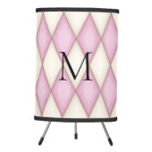 Pink Harlequin Personalized Monogram Contemporary Tripod Lamp (Front)