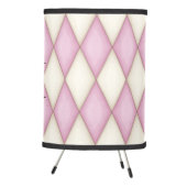 Pink Harlequin Personalized Monogram Contemporary Tripod Lamp (Right)