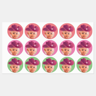 pink hat foto face stickers party cowboy star